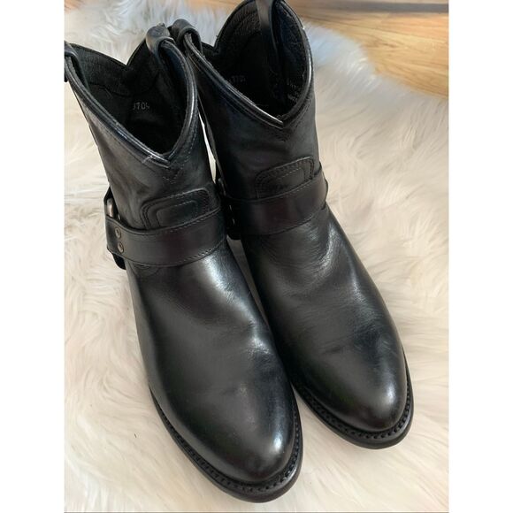 Frye Wyatt Harness Boot Black Size 8.5 leather women’s - Picture 1 of 9